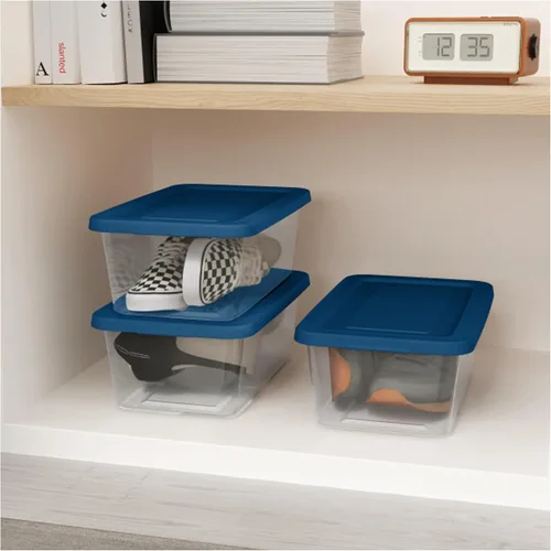 Miniatura 5 de Sterilite - Contenedores de almacenamiento apilables de 6 cuartos de galón para el hogar con asas y tapa para almacenamiento y organización