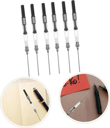 Miniatura 8 de 6 unids convertidor de pluma estilográfica asistente de llenado de tinta pluma estilográfica absorbedor de tinta suministros de papelería