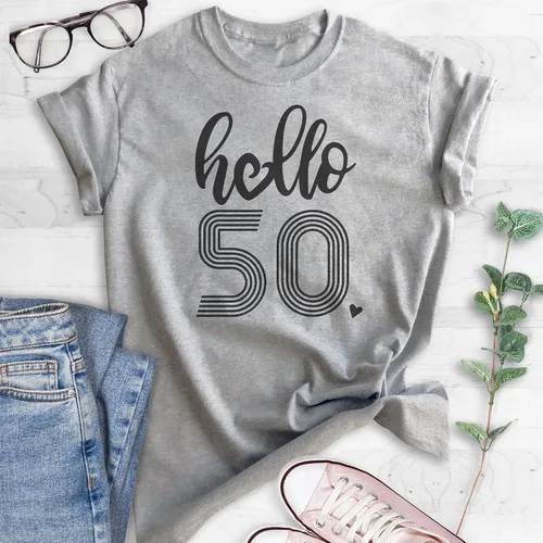 Miniatura 2 de Evertree Clothing Hello 50 - Camisa unisex para hombre, camisa de 50 cumpleaños