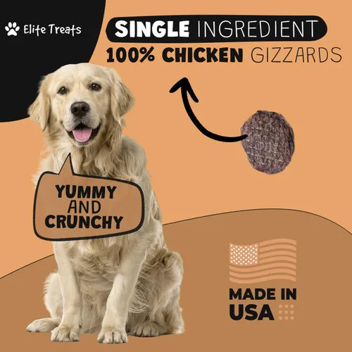 Miniatura 2 de Chips de molleja de pollo: golosinas de entrenamiento naturales para perros, hechas en Estados Unidos, un solo ingrediente, golosinas saludables