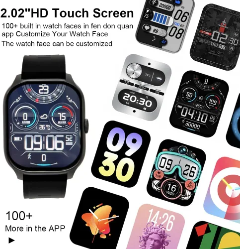 Miniatura 3 de Reloj inteligente (respuesta/hacer llamadas), relojes inteligentes de 2.02 pulgadas para hombres y mujeres, más de 110 modos deportivos, reloj