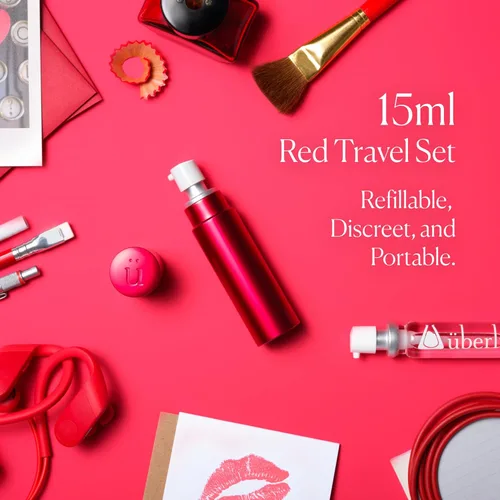 Miniatura 2 de Uberlube Lubricante de silicona - Rojo para viajes, lubricante personal sin perfume de silicona: lubricante líquido para el sexo seguro con látex