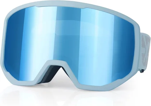 Miniatura 21 de EXP VISION Gafas de esquí/snowboard para hombres y mujeres, gafas de nieve OTG antiniebla con protección UV Marco Negro Púrpura
