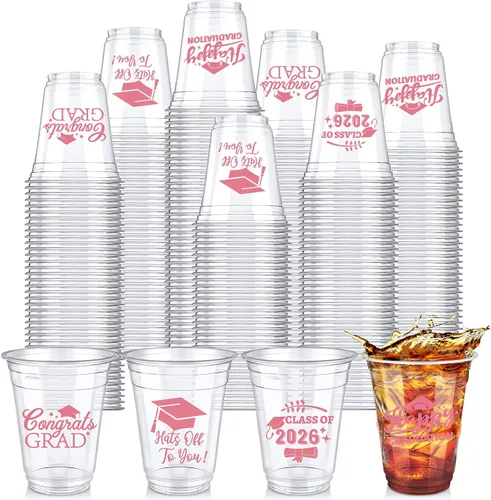 Miniatura 11 de Eaasty 200 tazas de graduación de 12 onzas 2026 vasos de plástico desechables para la clase de 2026, fiesta de graduación, felicitaciones, Azul