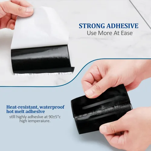 Miniatura 3 de Tiras adhesivas de cinta de velcro resistentes de 4.4 pulgadas x 15 pies, cierre reutilizable para el hogar, la oficina y las manualidades (negro)