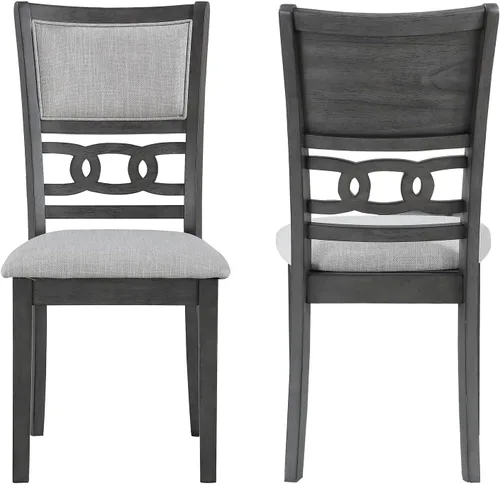 Miniatura 27 de New Classic Furniture Gia - Silla de comedor (juego de cuatro), asiento y respaldo tapizados en tela gris claro, color gris