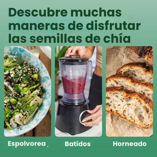 Miniatura 7 de Sanar Naturals Semillas de chía - Suplemento de omega-3, proteína, fibra - Apoyo GLP-1 - Apto para dieta keto y paleo - Vegano, sin transgénicos
