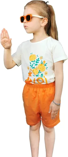 Miniatura 2 de Bumeex Conjunto de ropa de verano para niñas pequeñas con top y pantalones cortos de algodón