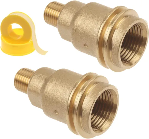 2 tuercas macho 5042 QCC1, adaptador de manguera de montaje de gas propano con rosca de tubo NPT de 1/4 pulgadas y conector QCC tipo 1 macho y POL