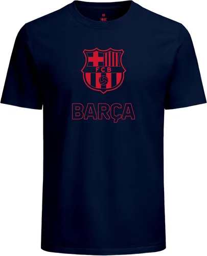 Miniatura 7 de Icon Sports Camiseta de algodón con licencia oficial del FC Barcelona, unisex para adultos azul marino (94ct-navy)