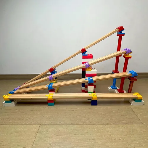 Miniatura 4 de Accesorios de pista de tren de madera, 20 piezas de conector de pista de madera, compatible con todas las marcas principales de pista de tren