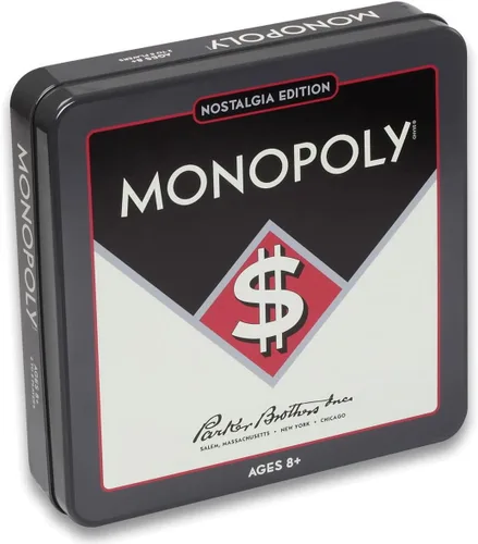 Juego de mesa Monopoly Nostalgia Edition en lata coleccionable por WS Game Company - Juegos de mesa de intercambio de propiedades de estilo vintage