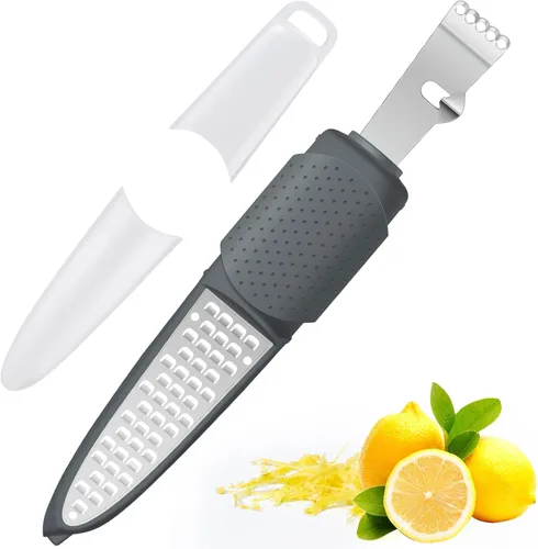 Miniatura 8 de Rainspire Herramienta Ralladora de Limón con Cuchillo de Canal, Herramienta Ralladora de Cítricos de Acero Inoxidable, Pelador de Limón, Ralladoras