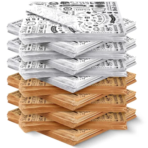 Miniatura 20 de 1000 piezas de hojas de papel encerado para delicatessen de 12 x 12 pulgadas, resistentes a la grasa, forros para bandejas canasta, papel de Blanco