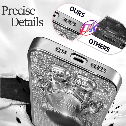 Miniatura 152 de Buleens Funda para iPhone 11 Pro Max Astronauta, Fundas Transparentes para iPhone 11 ProMax con Papel con Purpurina y Soporte de Astronauta, Mujeres