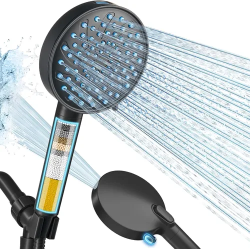 Miniatura 23 de Cobbe Cabezal de ducha con filtro de mano, cabezal de ducha de alta presión de 7 modos con filtros para agua dura, elimina el cloro, reduce la 3.