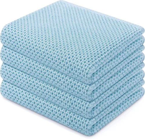 Miniatura 93 de Homaxy Paños de cocina de 100% algodón con tejido de gofre, ultra suaves, absorbentes, de secado rápido, 12 x 12 pulgadas, paquete de 6, amarillo