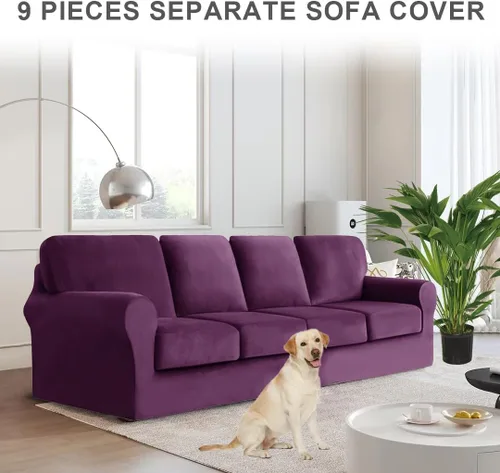 Miniatura 201 de Funda para Sofá de Terciopelo, Fundas Elásticas para Sofá para Funda Principal Separada/Respaldos y Cojines de Asiento, Funda para Sofá, para Fundas