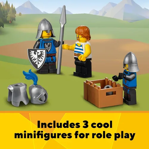 Miniatura 7 de LEGO Creator 3 en 1 - Juguete de castillo medieval que se transforma de castillo a torre en mercado, incluye figura de esqueleto y dragón, con 3