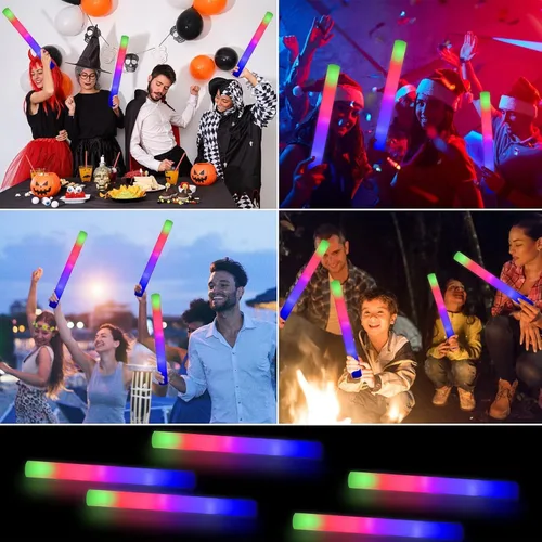 Miniatura 5 de 30 piezas de varillas de espuma LED – Varitas brillantes intermitentes suministros de fiesta para niños, varitas de bastón iluminadas para niños