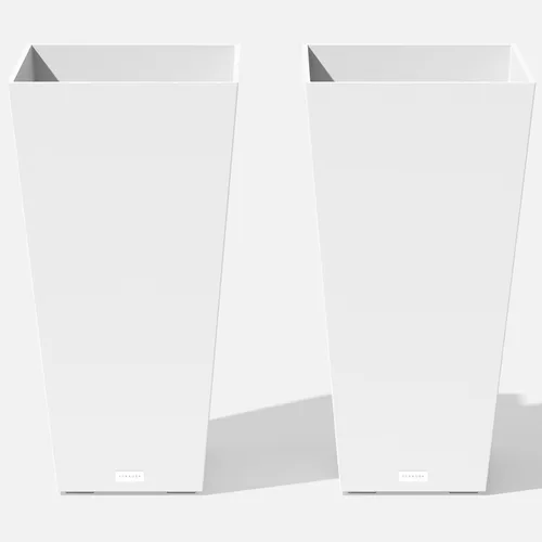 Miniatura 27 de Veradek V-Resin - Macetero cónico para interiores y exteriores, paquete de 2 (26 pulgadas, gris)