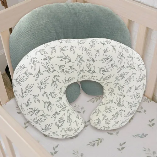 Miniatura 7 de Funda de almohada de lactancia, paquete de 2 fundas extraíbles de muselina de algodón para almohadas de lactancia, funda de almohada ultrasuave