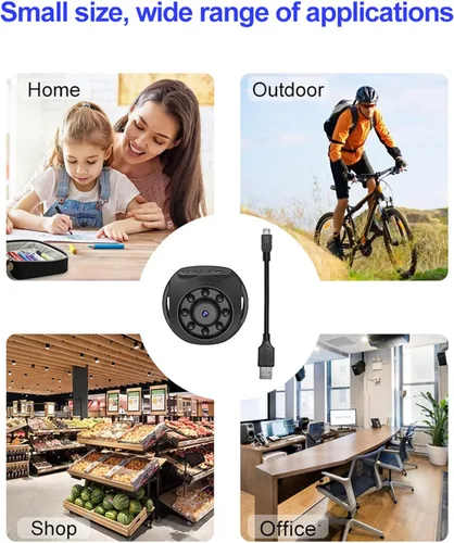 Miniatura 4 de Pomya Mini cámara 1080P con noche IR, reloj en tiempo real Hotspot, mini cámara de video USB para interior, exterior, tienda, oficina