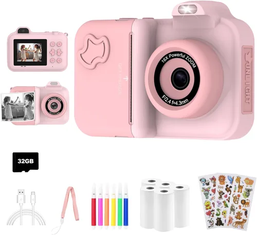 Miniatura 10 de Cámara para Niños con Impresión Instantánea, Regalos de Cumpleaños de Navidad, Juguetes para Niñas y Niños de 4 5 6 7 8 9 10 11 12 Años de Edad, Azul