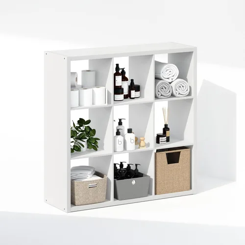 Miniatura 5 de Furinno Organizadores y almacenamiento de armario cúbicos, organizador de armario de 9 cubos, estante abierto, marco extra grueso para armario
