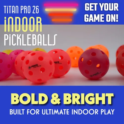 Miniatura 7 de PIXA Titan Pro 26 Pickleball para interiores, aprobado por USAPA, bolas de pickleball duraderas para interiores, rebote constante, vuelo suave, Rosa
