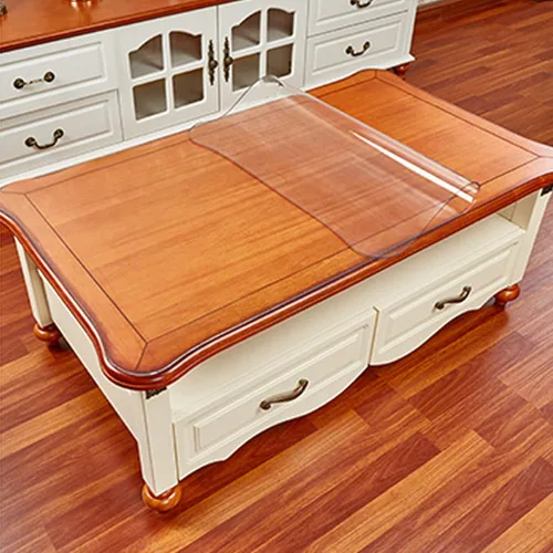 Miniatura 5 de Protector de mesa transparente de PVC resistente de 0.118 pulgadas (0.118 in), rectangular, transparente, impermeable, para mesa de comedor, mesa