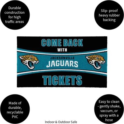 Miniatura 4 de Team Sports America NFL Jacksonville Jaguars Entrada interior y exterior 28 x 16 pulgadas Parte trasera antideslizante Tapetes de bienvenida