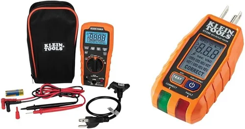 Miniatura 8 de Klein Tools ET270 Multiprobador digital de rango automático, AC/DC, resistencia y kit de herramientas de búsqueda de disyuntores 80016