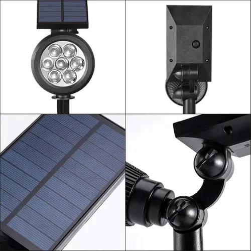 Miniatura 8 de Focos solares de paisaje al aire libre, 7 luces LED brillantes, del atardecer al amanecer, impermeable, funciona con energía solar, luces de poste