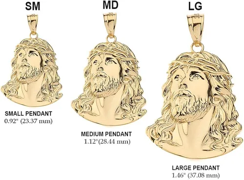 Miniatura 2 de Collar con dije de cabeza de Jesús joyería religiosa 092 pulgadas