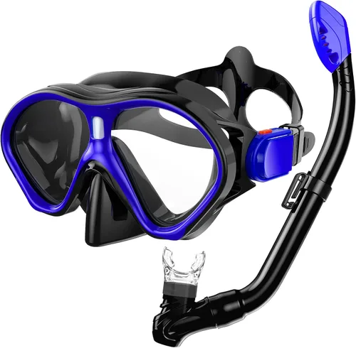 Miniatura 12 de Gintenco Juego de esnórquel para niños, máscara de buceo para niños como gafas de natación unisex, juego de máscara de buceo antivaho y esnórquel