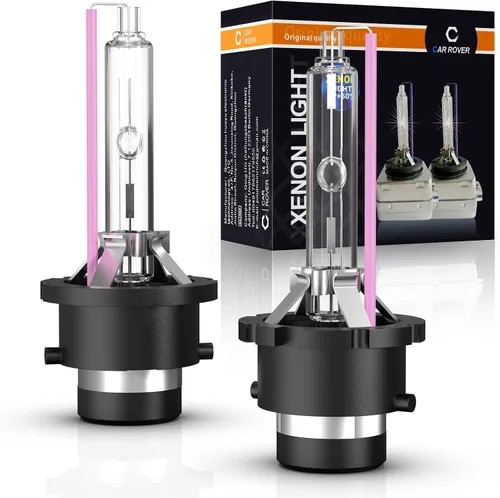 CAR ROVER D2S/D2C/D2R Bombilla de repuesto de faro de xenón de 10000K 35W con base de soportes metálicos para luces de cabeza de coche de 12V