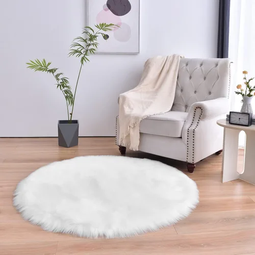 Miniatura 37 de duduta - Alfombra de pelo de oveja sintética verde esmeralda de 2 x 3 pies, alfombra esponjosa lavable para cabecera de cama pequeña, dormitorio