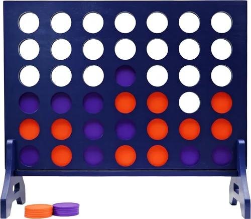 Miniatura 36 de Tailgating Pros Cuatro en una fila gigante azul marino premium con funda de transporte – Juego de patio al aire libre de gran tamaño – ¡Muchos