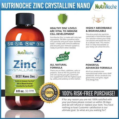 Miniatura 3 de NutriNoche Suplemento de zinc líquido cristalino puro - 30 PPM - Minerales coloidales