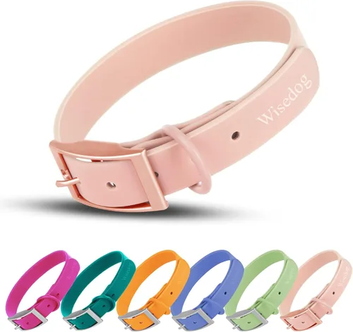 Miniatura 8 de Wisedog Collar de perro impermeable: ajuste múltiple de 7 a 23.6 pulgadas, correa recubierta de goma suave, fácil de limpiar, para perros pequeños