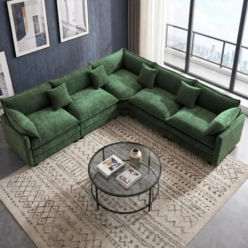 Miniatura 13 de Juego de sofá de felpilla Cloud de 77 pulgadas con almohadas, sofá biplaza de asiento profundo para apartamentos, ahorro de espacio de 2 plazas