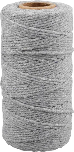 Miniatura 18 de G2PLUS Cuerda de algodón negro, 2 mm 656 pies de cuerda de algodón natural para panaderos, cuerda de embalaje para manualidades DIY, decoración