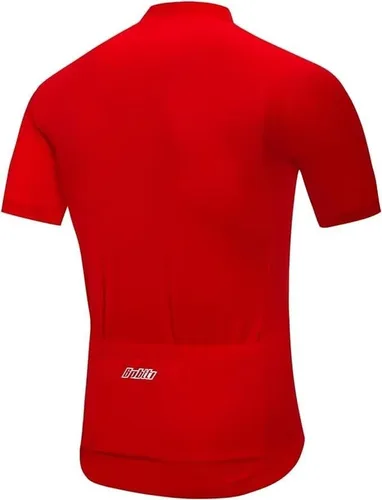 Miniatura 3 de Camiseta de ciclismo de manga corta para hombre, camiseta de ciclismo MTB con media cremallera frontal y 3 bolsillos posteriores