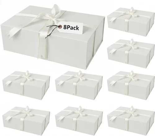 Miniatura 10 de YINUOYOUJIA Caja de regalo grande de color negro de 14 x 9 x 4.5 pulgadas, cajas de regalo con tapa de cierre magnético, cinta y tarjeta, caja