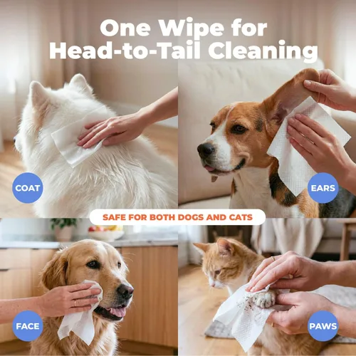 Miniatura 3 de Best Pet Supplies - Toallitas para mascotas para perros - Toallitas para perros limpiadoras y desodorizantes, para abrigos, orejas, patas - Limpieza