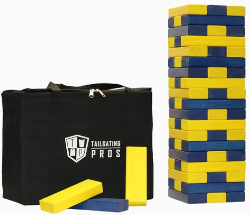Miniatura 51 de Tailgating Pros Maderas Gigantes Premium que se Derrumban con Estuche de Transporte – ¡Elige los Colores de tu Equipo! Juego Gigante para Patio al