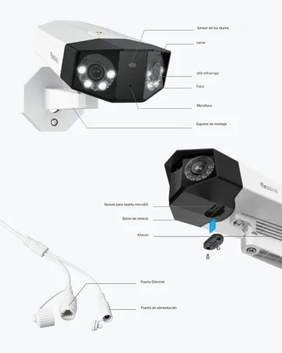 Miniatura 9 de REOLINK Duo 3 PoE 16MP UHD Cámara de Seguridad PoE de Doble Lente con Vista Panorámica de 180°, Seguimiento de Movimiento, Visión Nocturna a