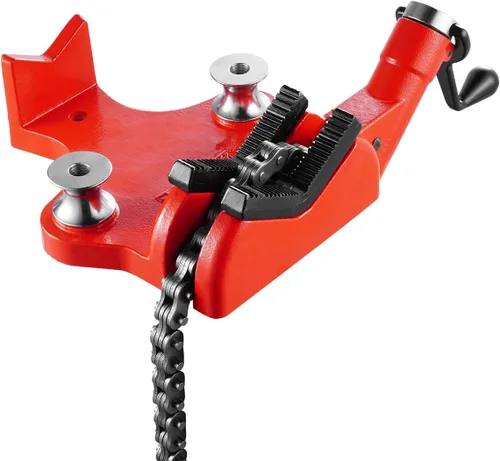 VEVOR Mordaza de cadena de tubo resistente, capacidad de tubo de 1/2" a 8", cadena robusta de 34.6" y base de hierro fundido, sujeción de tubo de