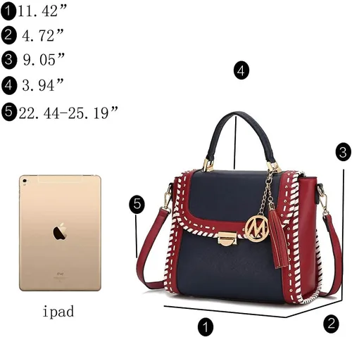 Miniatura 4 de MKF - Bolso bandolera para mujer, de piel sintética, con asa superior